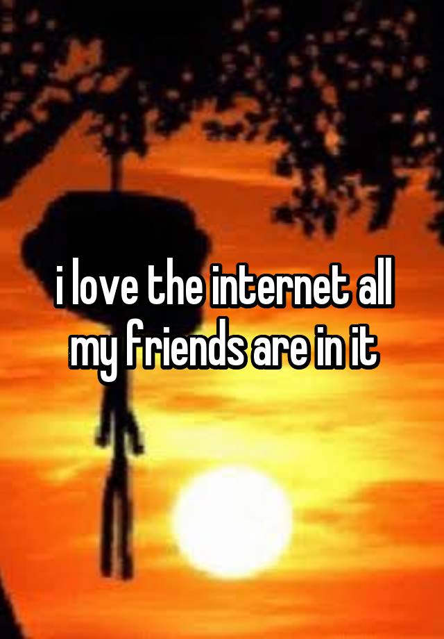 i love the internet all my friends are in it