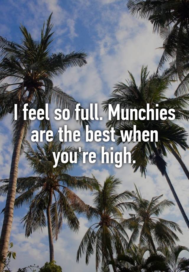 I feel so full. Munchies are the best when you're high.