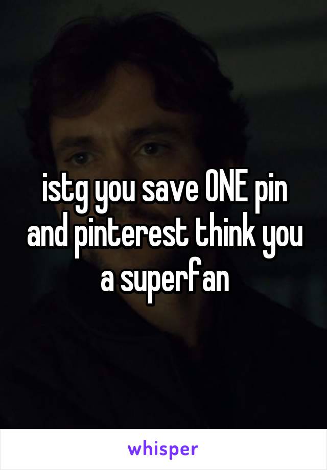 istg you save ONE pin and pinterest think you a superfan