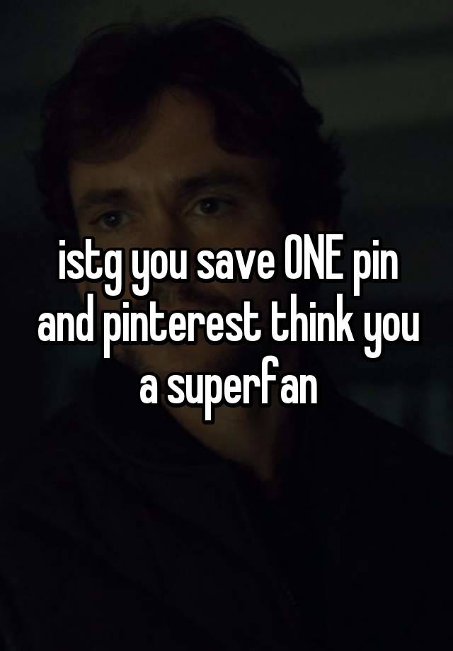 istg you save ONE pin and pinterest think you a superfan