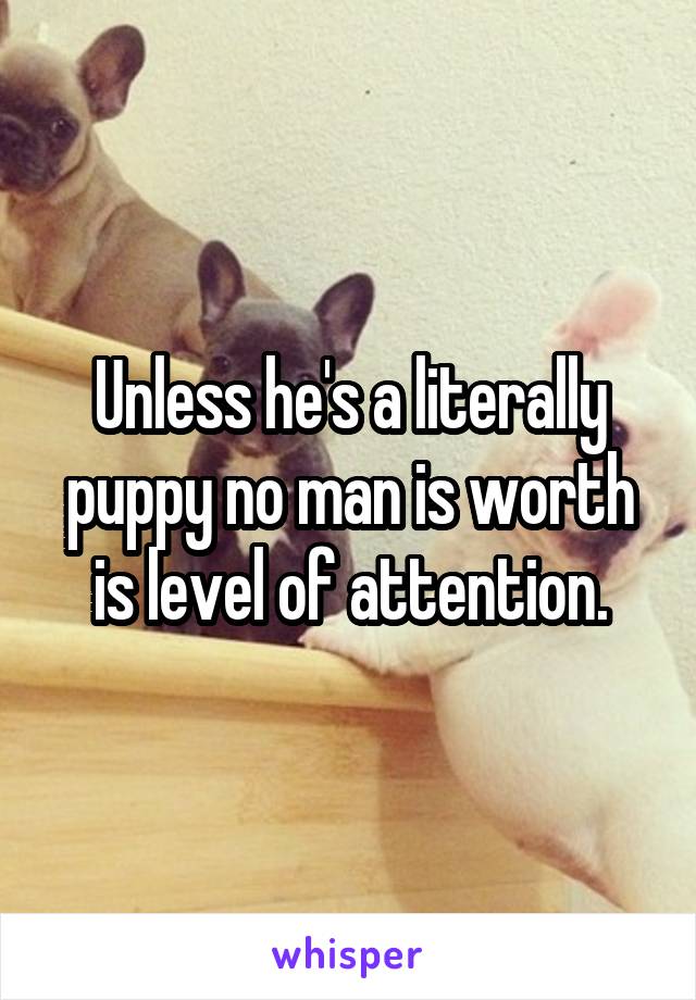 Unless he's a literally puppy no man is worth is level of attention.