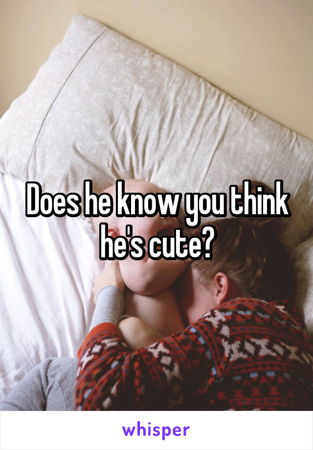 Does he know you think he's cute?