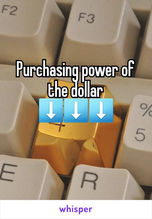 Purchasing power of the dollar ⬇️⬇️⬇️

