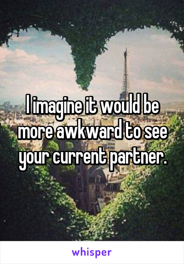 I imagine it would be more awkward to see your current partner.