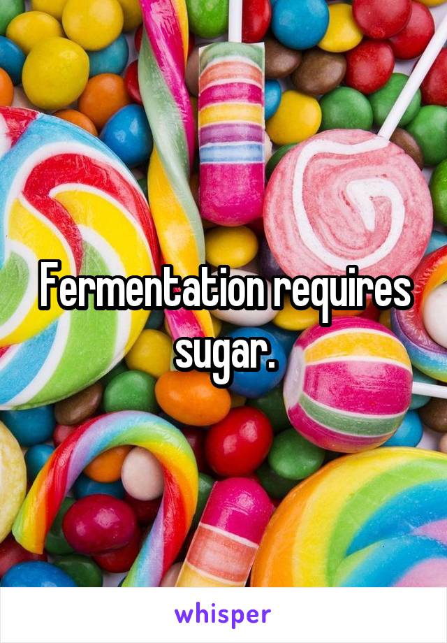 Fermentation requires sugar.