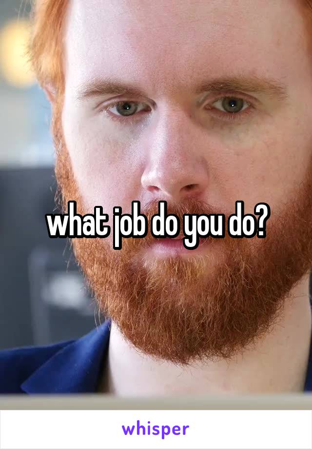 what job do you do?