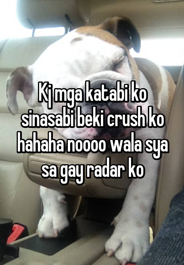 Kj mga katabi ko sinasabi beki crush ko hahaha noooo wala sya sa gay radar ko