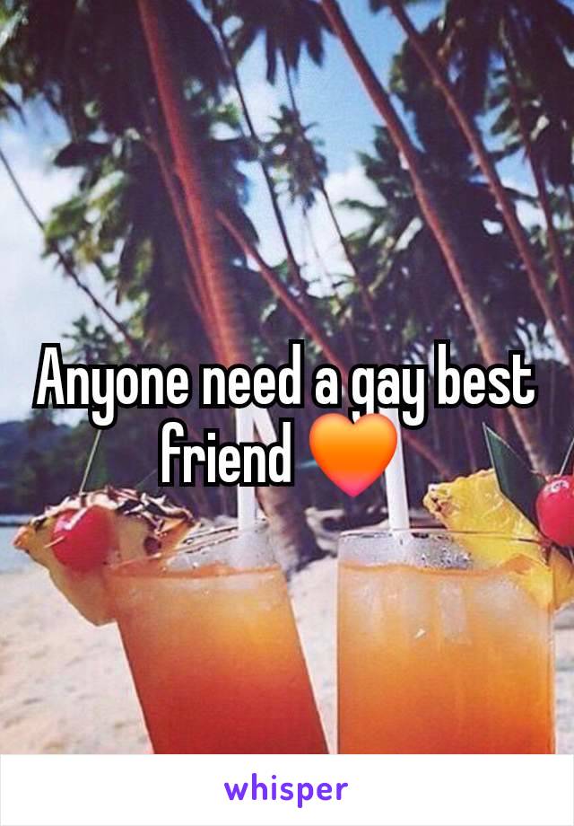 Anyone need a gay best friend 🧡 