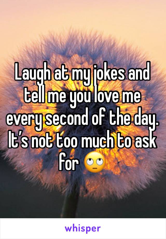 Laugh at my jokes and tell me you love me every second of the day. It’s not too much to ask for 🙄