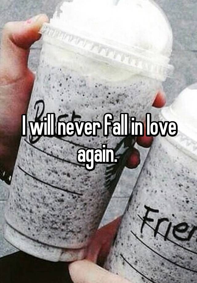 I will never fall in love again. 