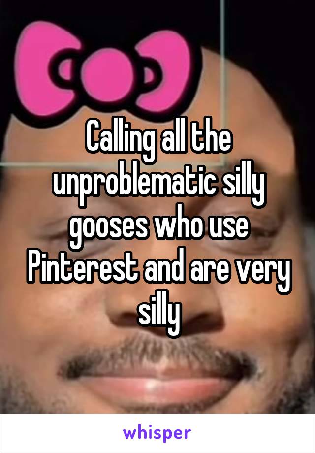 Calling all the unproblematic silly gooses who use Pinterest and are very silly