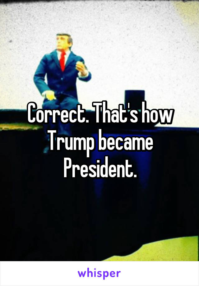 Correct. That's how Trump became President.