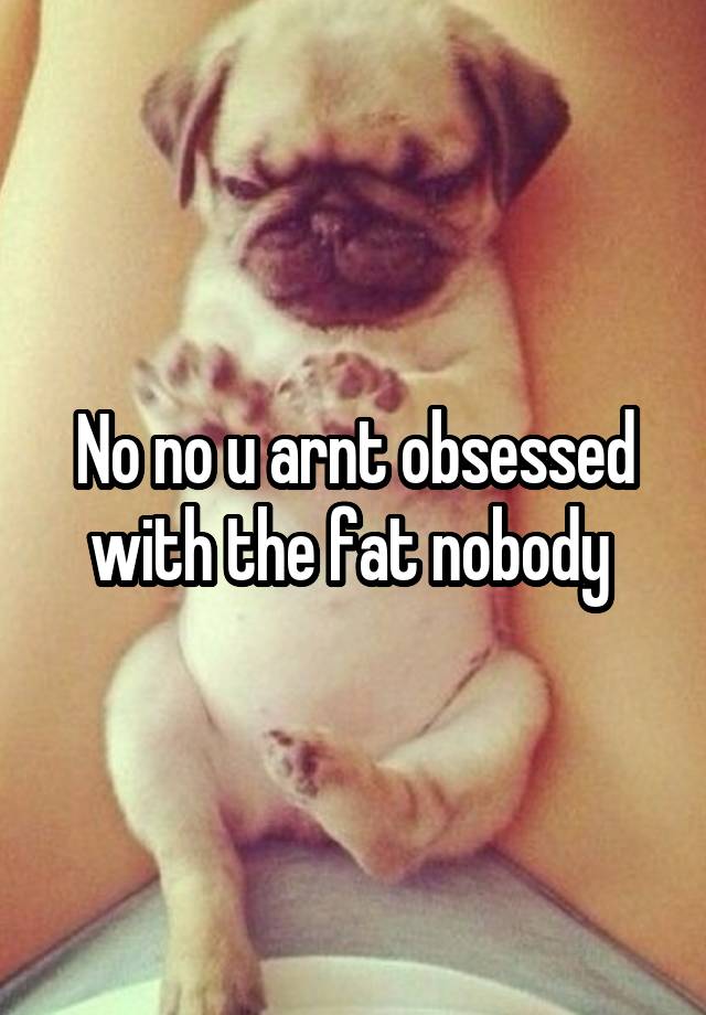 No no u arnt obsessed with the fat nobody 