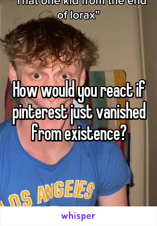 How would you react if pinterest just vanished from existence?