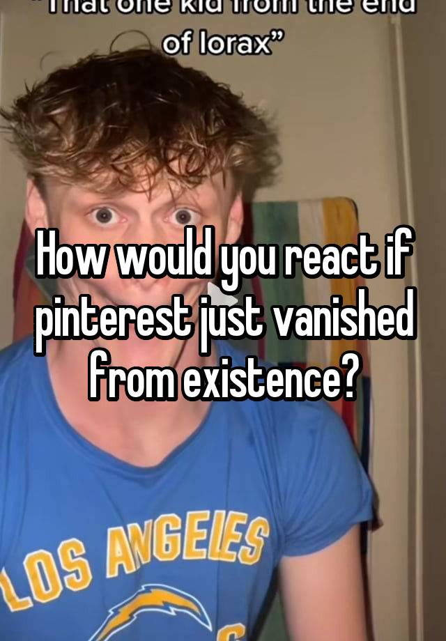 How would you react if pinterest just vanished from existence?