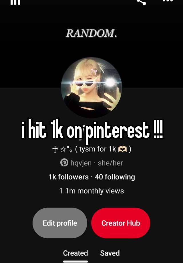 i hit 1k on pinterest !!!