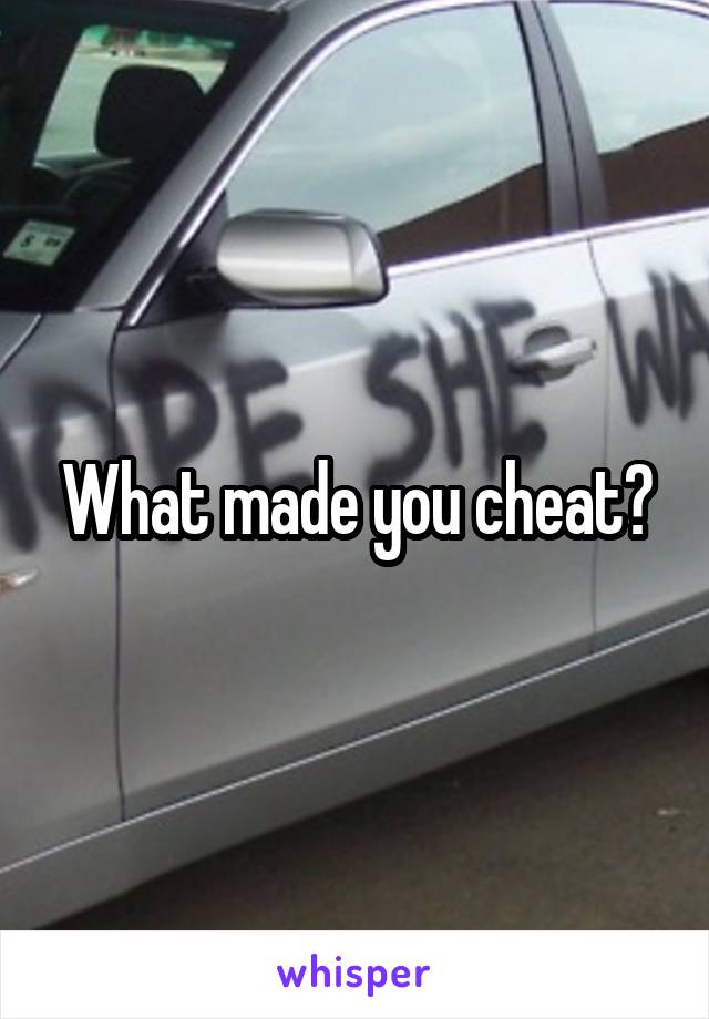 What made you cheat?