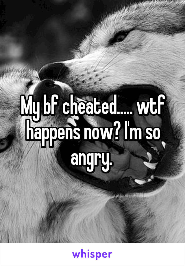 My bf cheated..... wtf happens now? I'm so angry. 