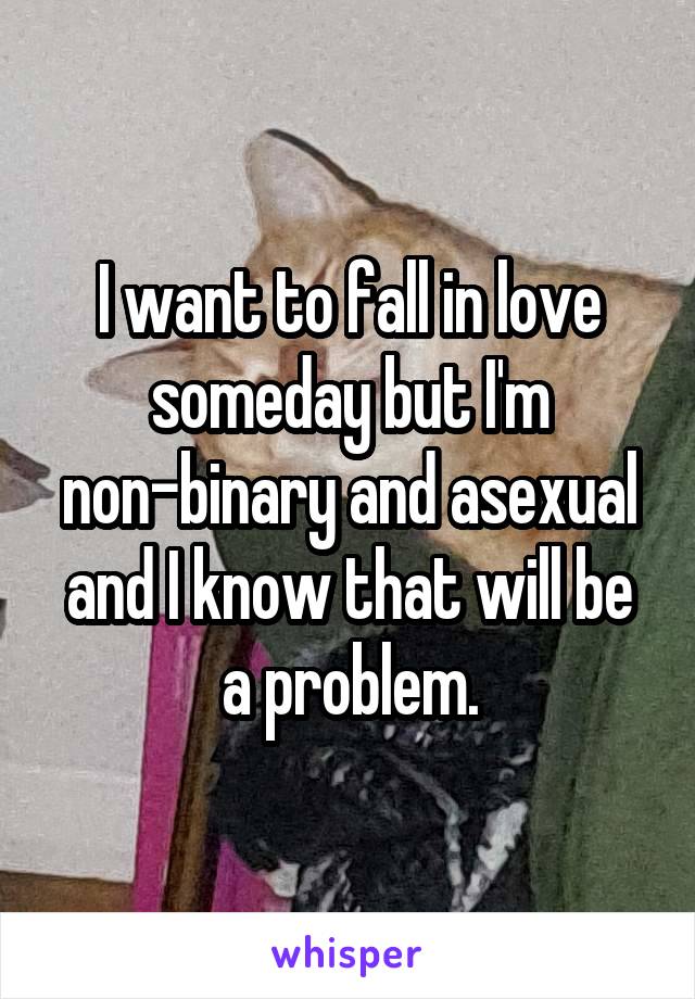 I want to fall in love someday but I'm non-binary and asexual and I know that will be a problem.