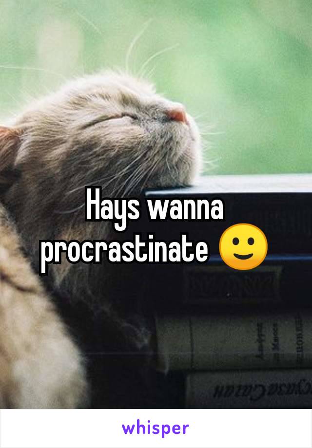 Hays wanna procrastinate 🙂