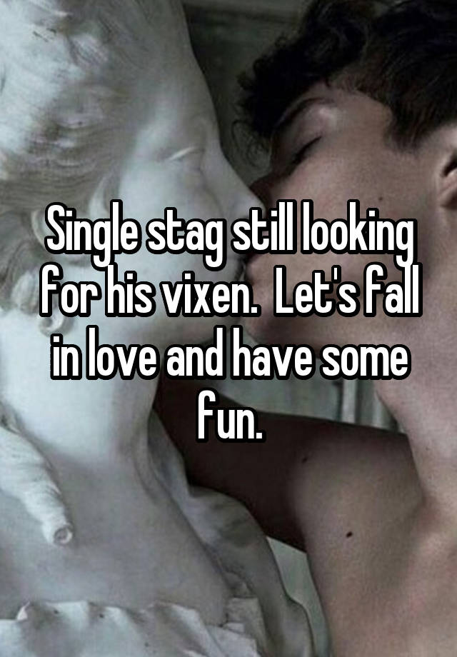 Single stag still looking for his vixen.  Let's fall in love and have some fun.