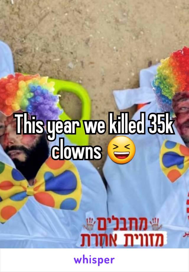 This year we killed 35k clowns 😆