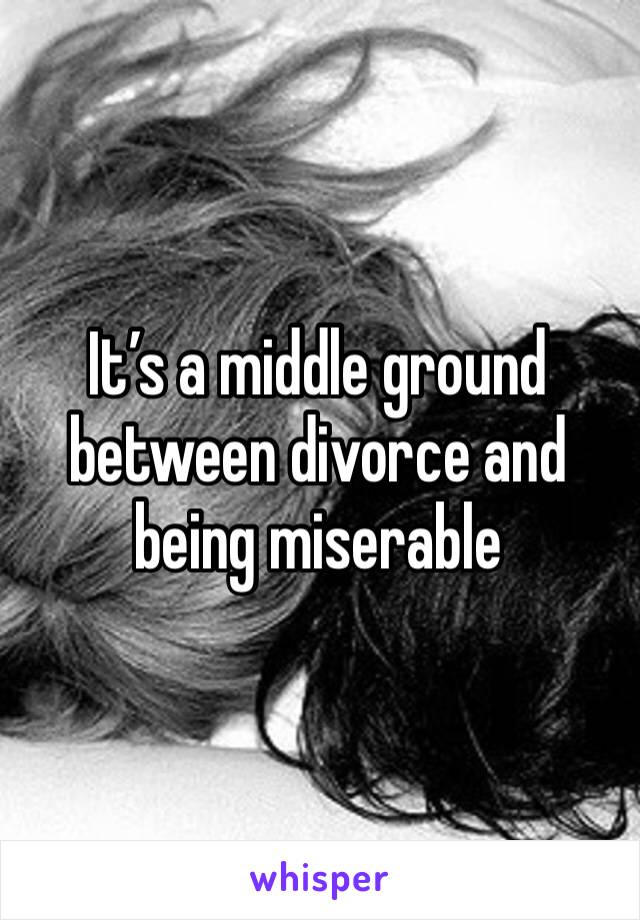 It’s a middle ground between divorce and being miserable