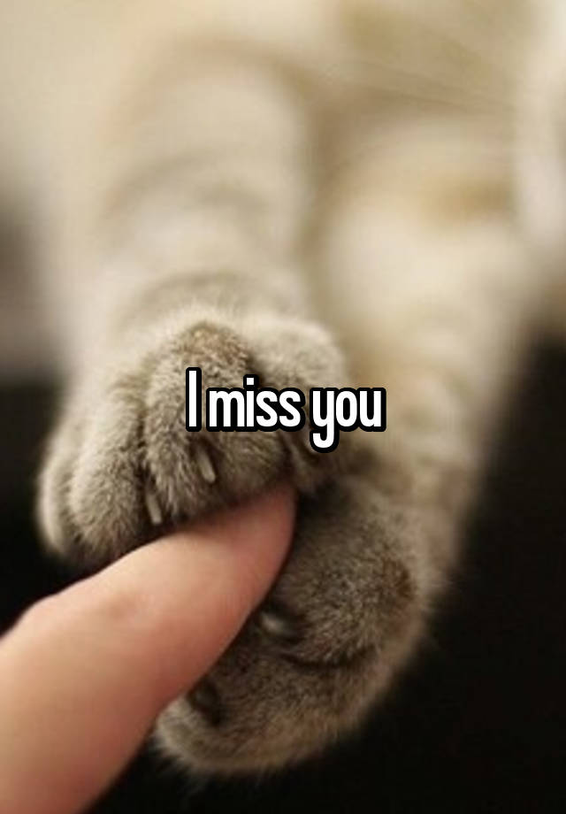 I miss you