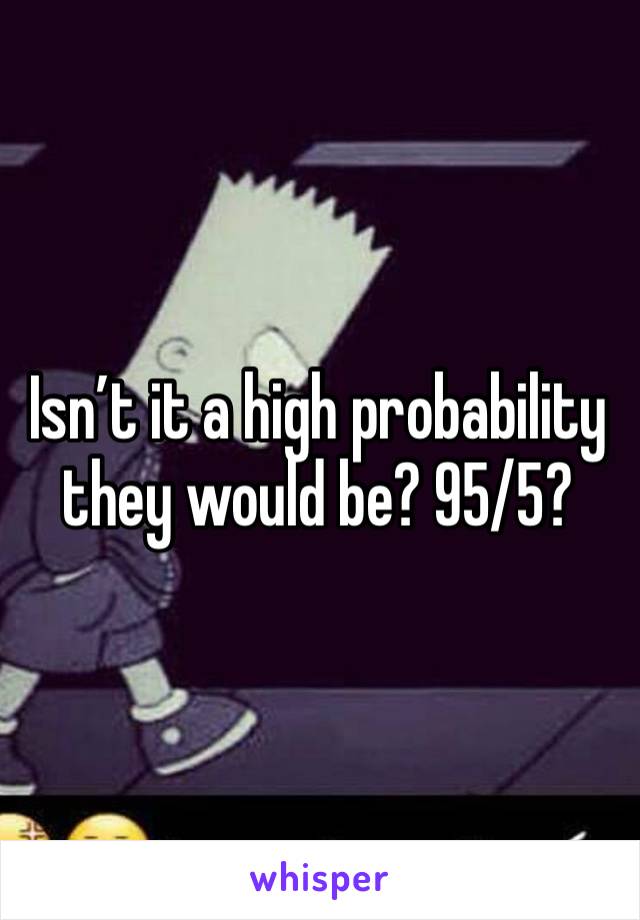 Isn’t it a high probability they would be? 95/5?