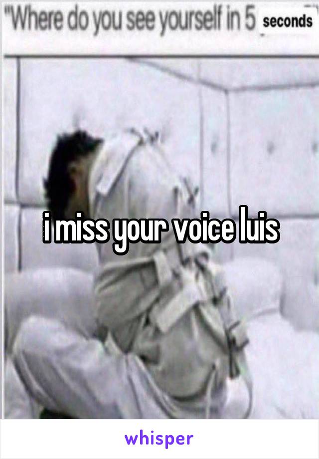 i miss your voice luis