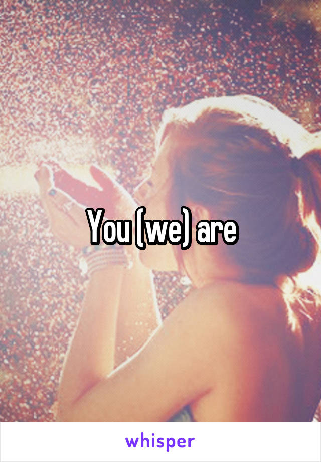 You (we) are