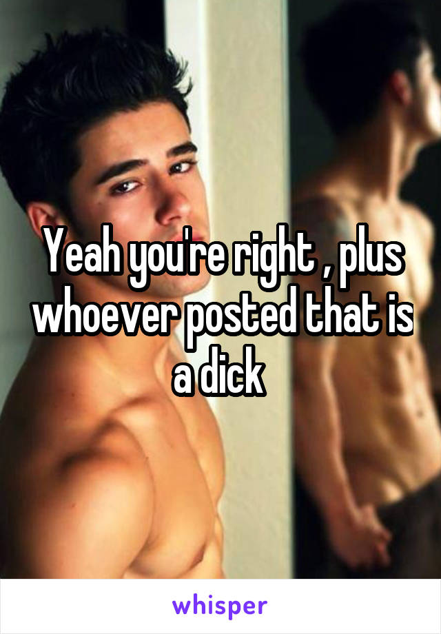 Yeah you're right , plus whoever posted that is a dick 