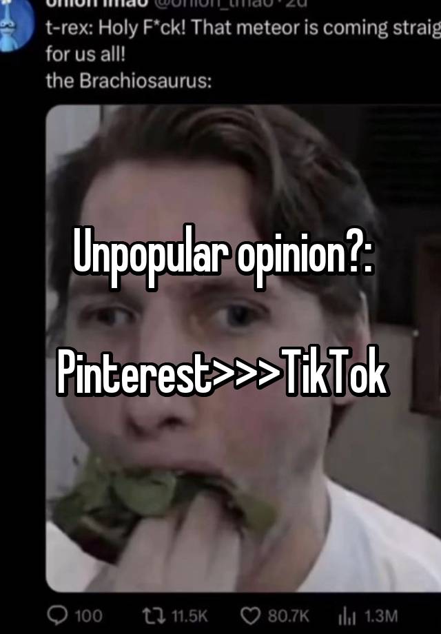 Unpopular opinion?:

Pinterest>>>TikTok