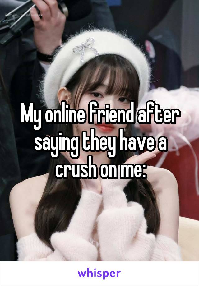 My online friend after saying they have a crush on me: