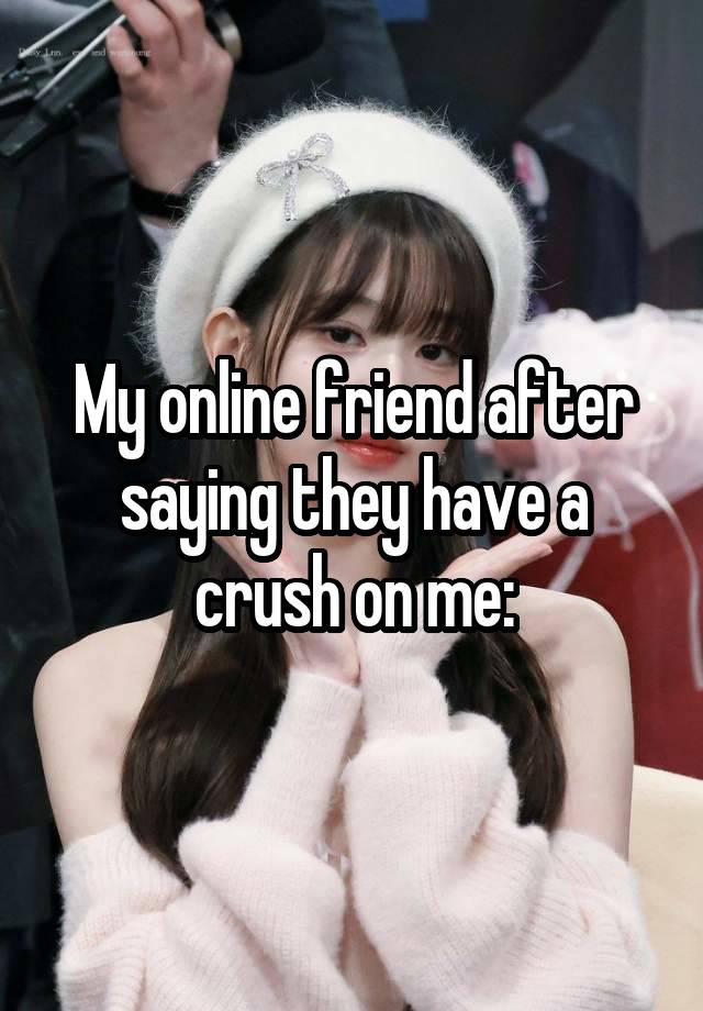 My online friend after saying they have a crush on me: