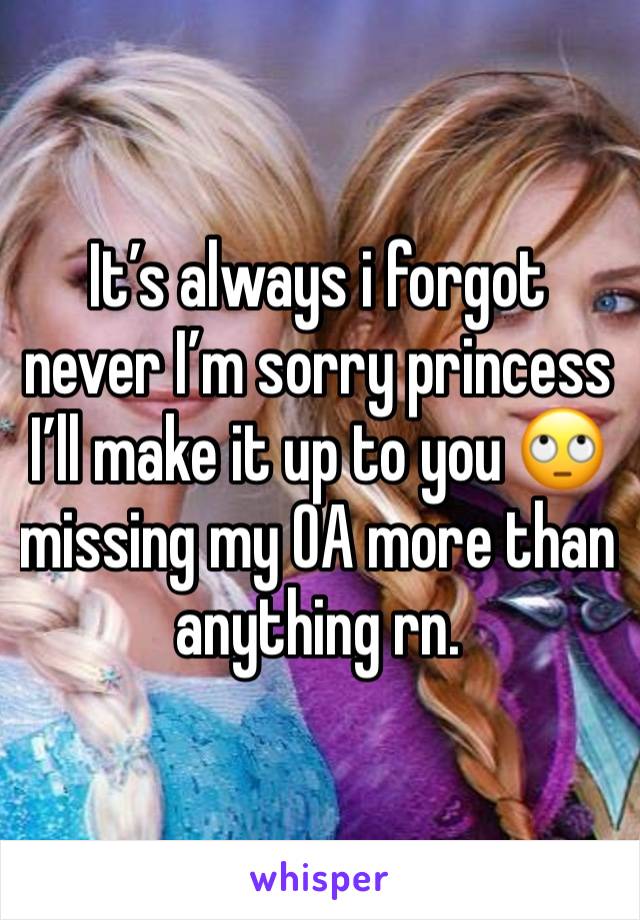 It’s always i forgot never I’m sorry princess I’ll make it up to you 🙄 missing my OA more than anything rn.