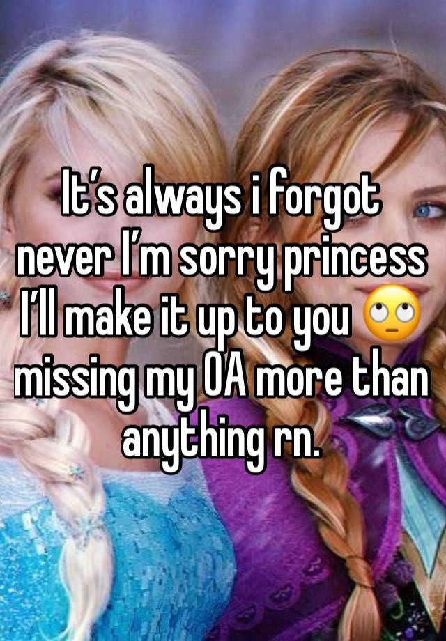 It’s always i forgot never I’m sorry princess I’ll make it up to you 🙄 missing my OA more than anything rn.