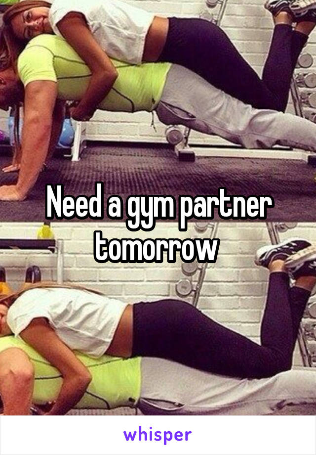 Need a gym partner tomorrow 