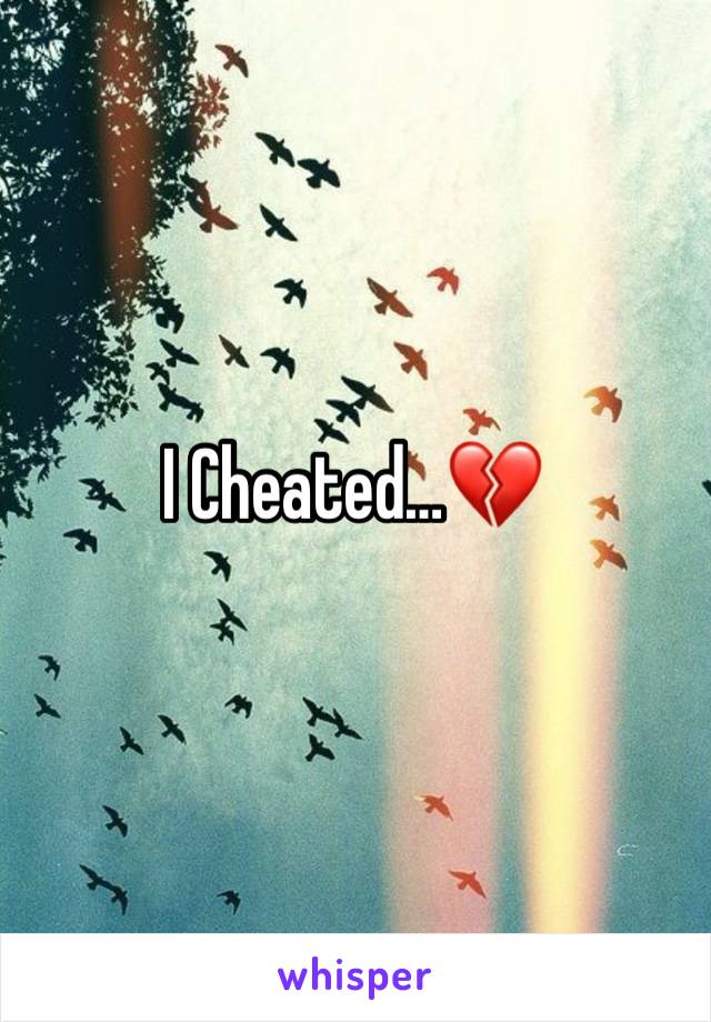 I Cheated…💔