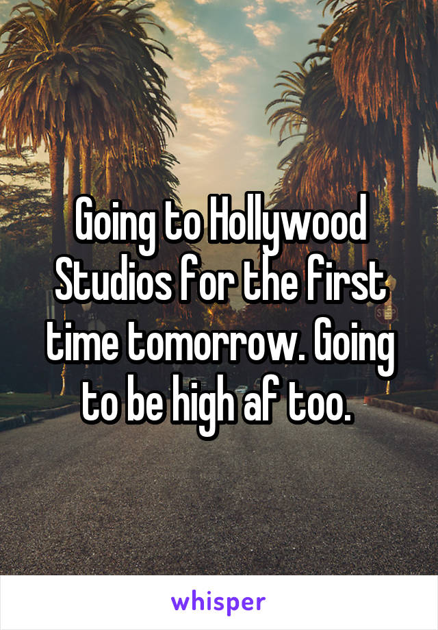 Going to Hollywood Studios for the first time tomorrow. Going to be high af too. 