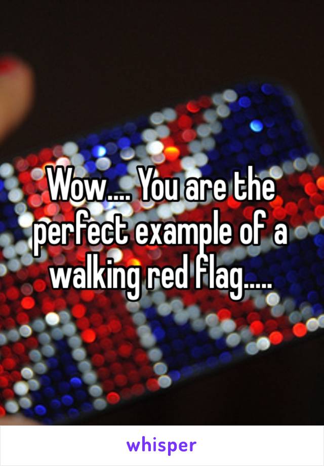 Wow…. You are the perfect example of a walking red flag…..