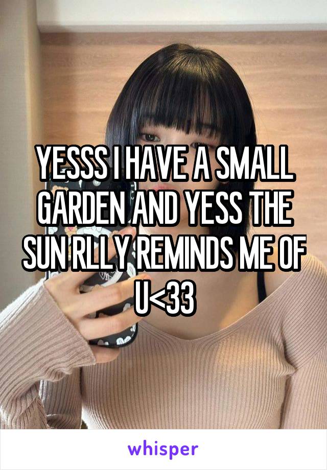 YESSS I HAVE A SMALL GARDEN AND YESS THE SUN RLLY REMINDS ME OF U<33