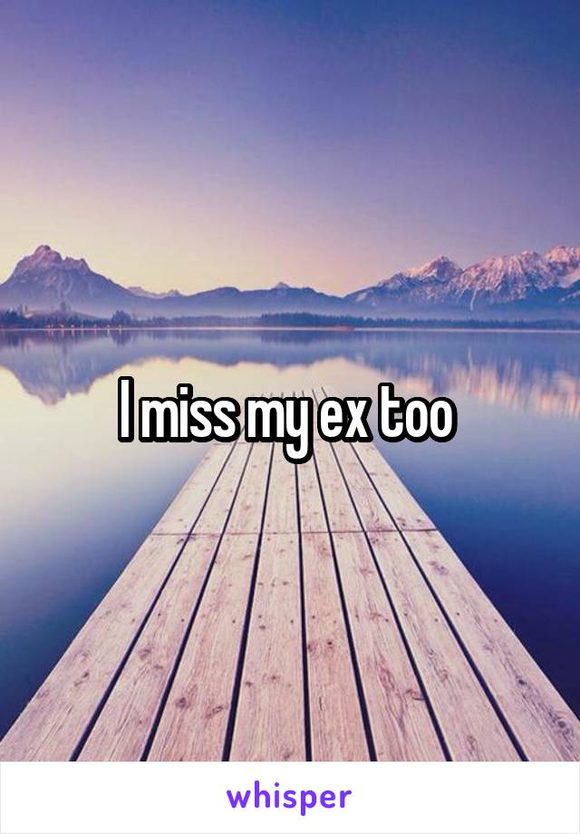 I miss my ex too 