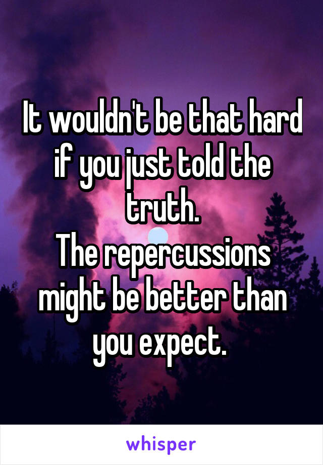 It wouldn't be that hard if you just told the truth.
The repercussions might be better than you expect. 