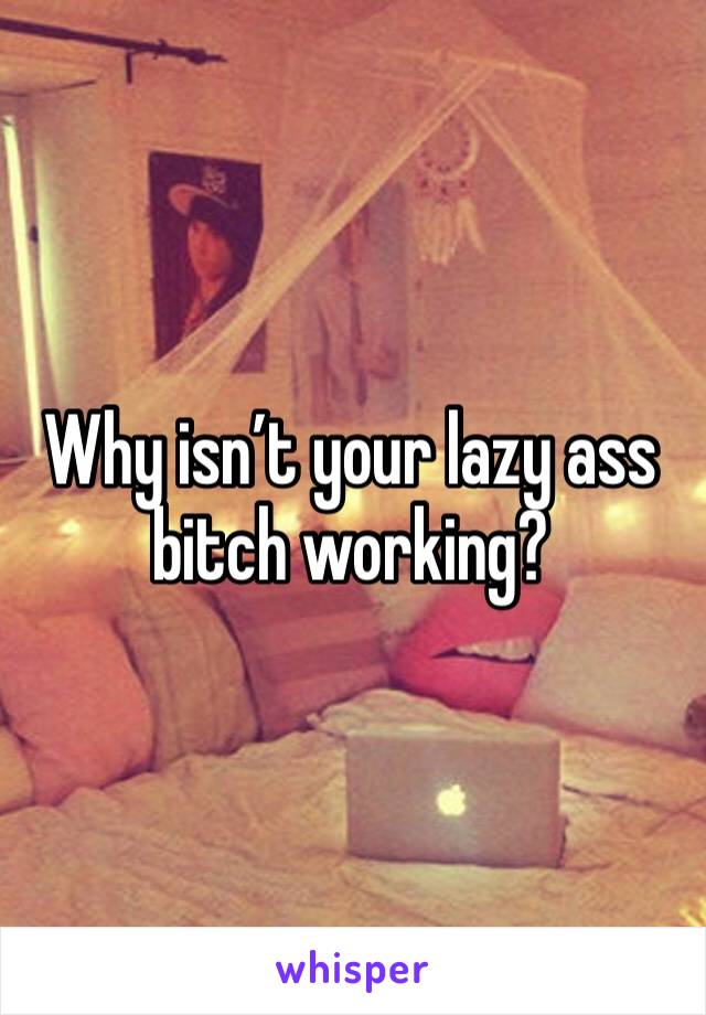 Why isn’t your lazy ass bitch working?