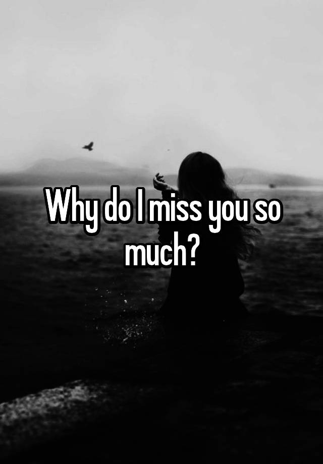 Why do I miss you so much?