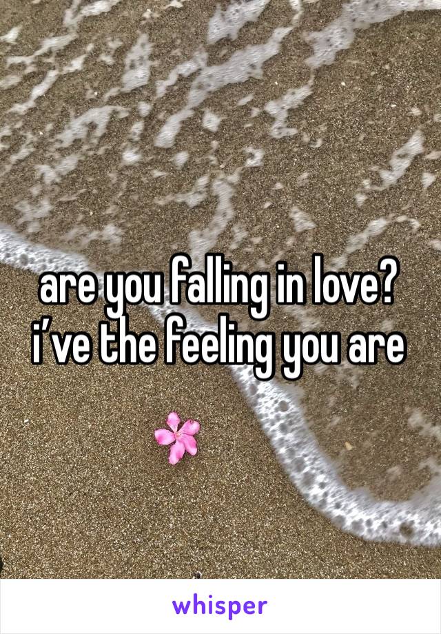 are you falling in love? 
i’ve the feeling you are 