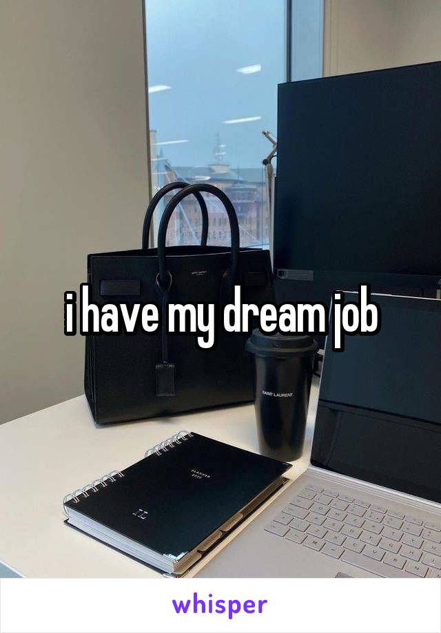 i have my dream job