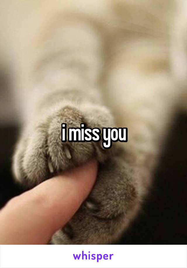 i miss you