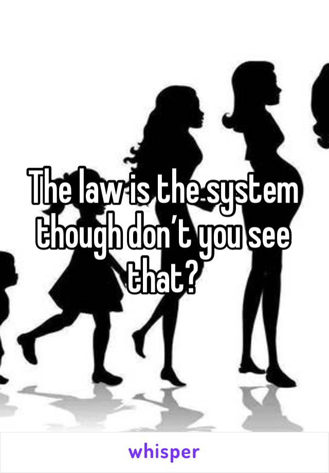 The law is the system though don’t you see that?